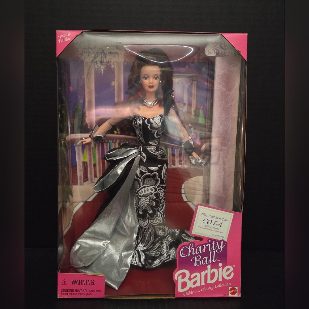 1997 Special Edition Charity Ball Barbie #18979  Doll in Black and Silver Gown